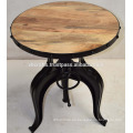 Industrial Manivela de mesa de madera Mango de madera superior de hierro redondo Enmarcado